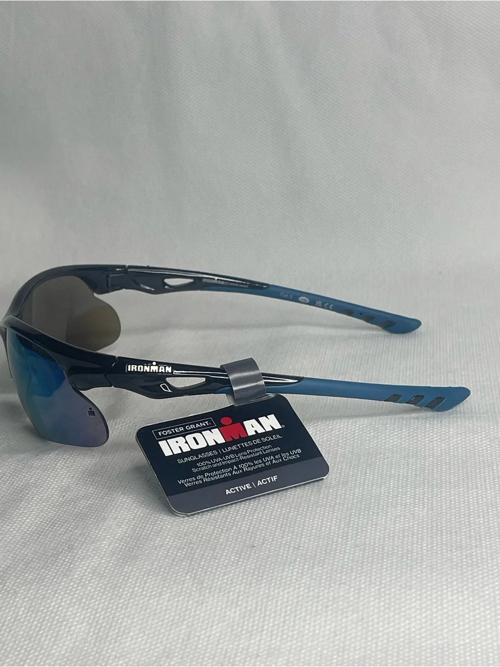 Ironman Ambition Blade Wrap Sports Sunglasses Crystal Gray Sapphire Blue SR0824